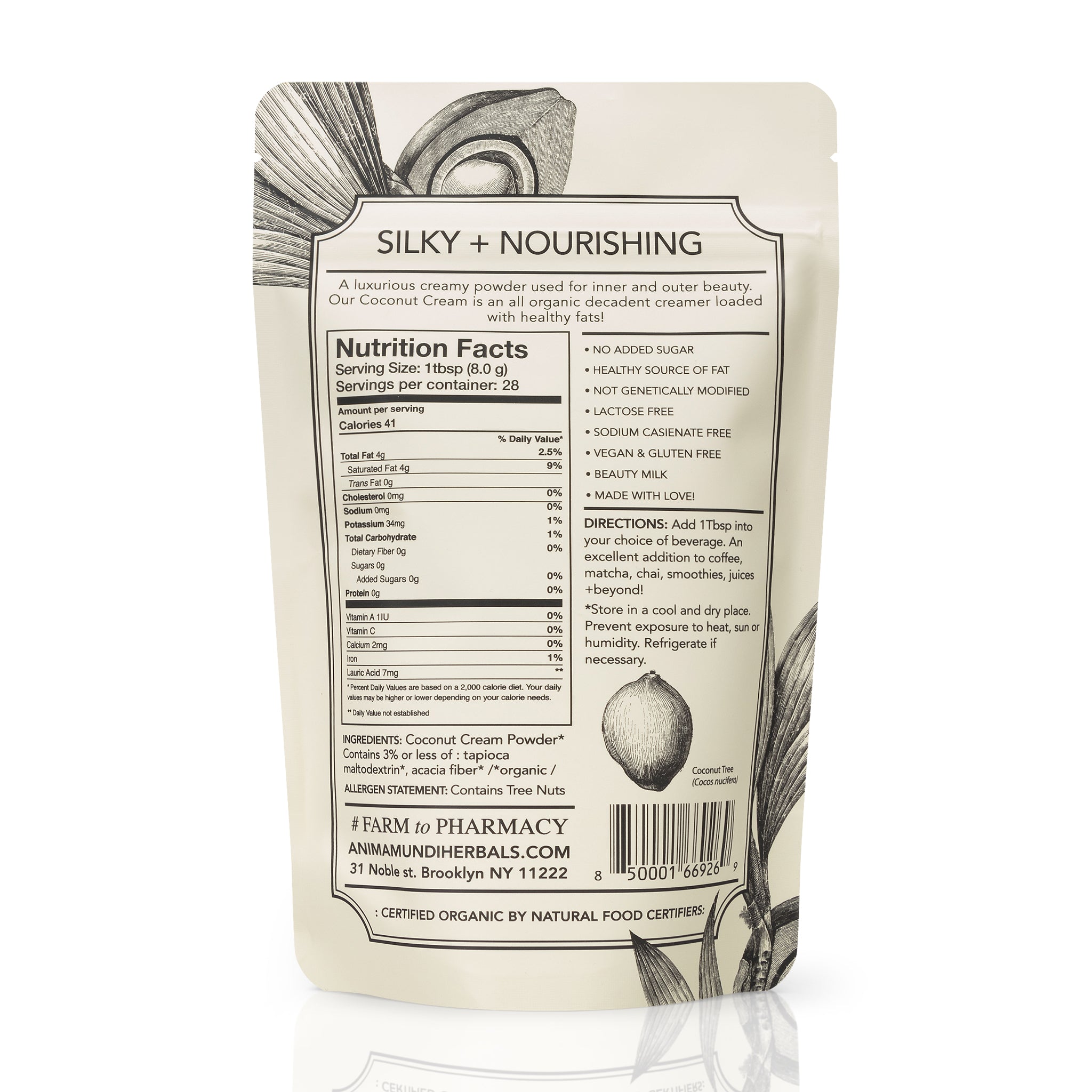Coconut Cream Powder: 100% Organic